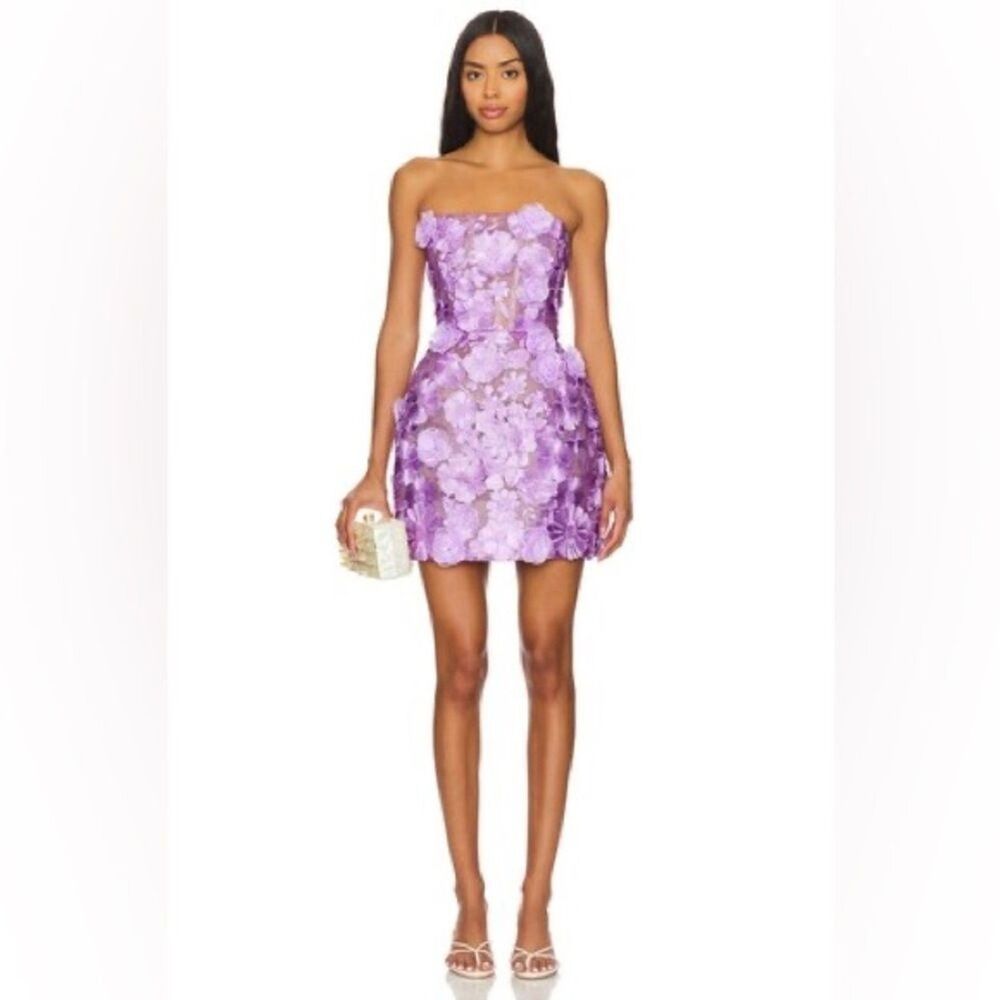 Bronx and Banco Lavender Purple Strapless Mini Dress